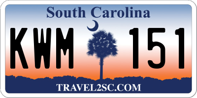 SC license plate KWM151