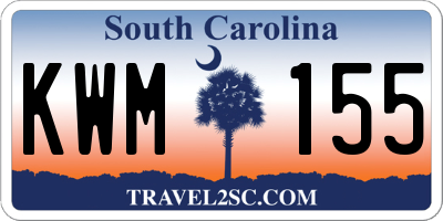 SC license plate KWM155