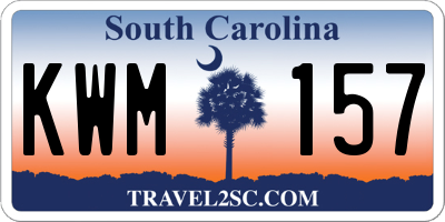 SC license plate KWM157