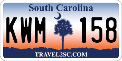 SC license plate KWM158