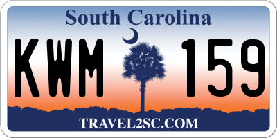 SC license plate KWM159