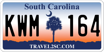 SC license plate KWM164