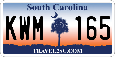 SC license plate KWM165