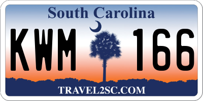 SC license plate KWM166