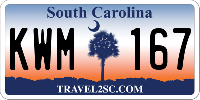 SC license plate KWM167