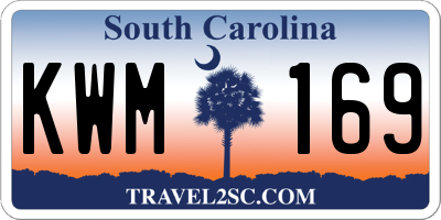 SC license plate KWM169