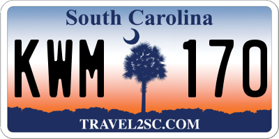 SC license plate KWM170