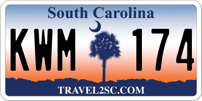 SC license plate KWM174