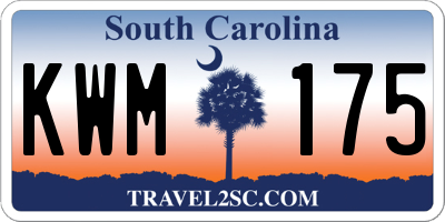 SC license plate KWM175