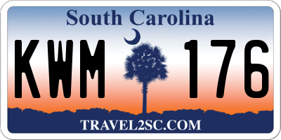 SC license plate KWM176