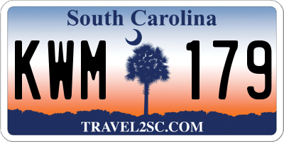 SC license plate KWM179