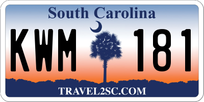 SC license plate KWM181