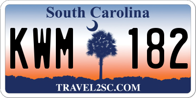 SC license plate KWM182