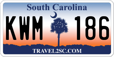 SC license plate KWM186