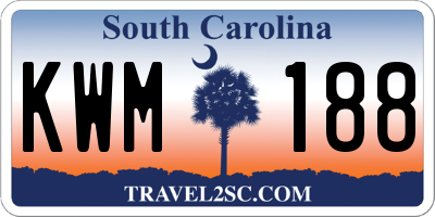 SC license plate KWM188