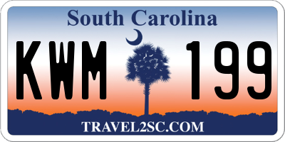 SC license plate KWM199