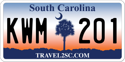 SC license plate KWM201