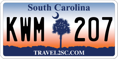 SC license plate KWM207