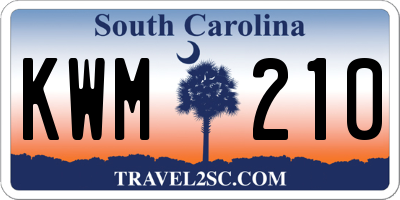 SC license plate KWM210