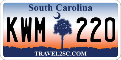 SC license plate KWM220