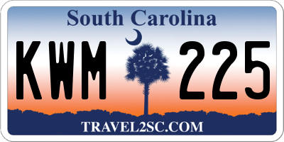 SC license plate KWM225