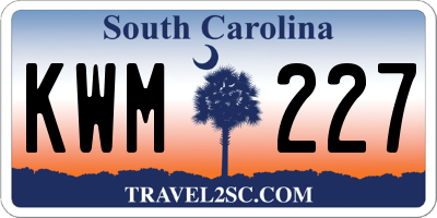 SC license plate KWM227