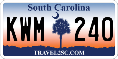 SC license plate KWM240