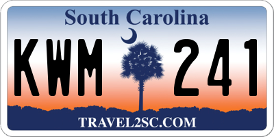 SC license plate KWM241
