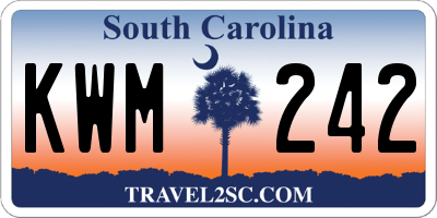 SC license plate KWM242