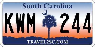 SC license plate KWM244