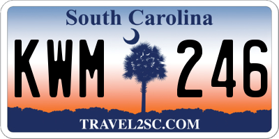 SC license plate KWM246