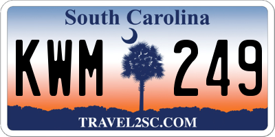SC license plate KWM249