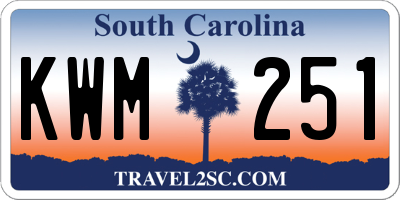 SC license plate KWM251