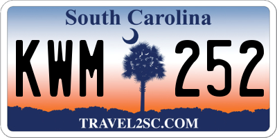 SC license plate KWM252