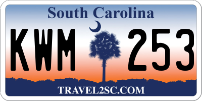 SC license plate KWM253
