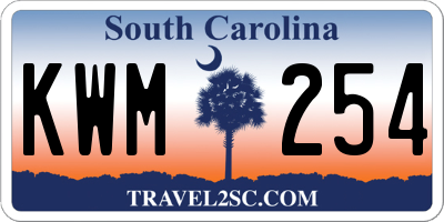 SC license plate KWM254