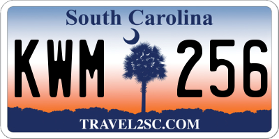 SC license plate KWM256