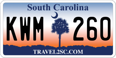 SC license plate KWM260