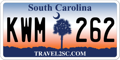 SC license plate KWM262