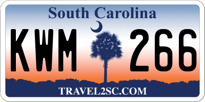 SC license plate KWM266