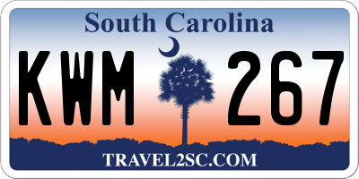 SC license plate KWM267