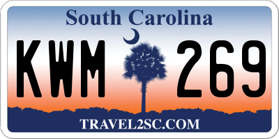 SC license plate KWM269