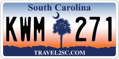 SC license plate KWM271