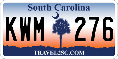SC license plate KWM276