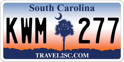 SC license plate KWM277