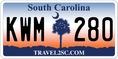 SC license plate KWM280