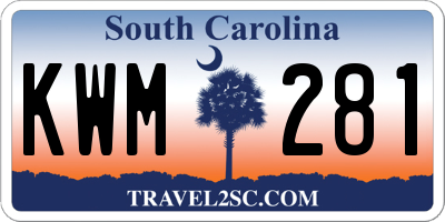 SC license plate KWM281