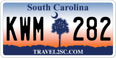 SC license plate KWM282