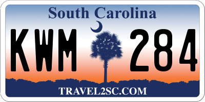SC license plate KWM284