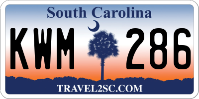 SC license plate KWM286